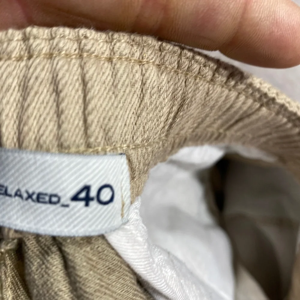 Marfinno Men's‎ Khaki Chino Pants Relaxed Fit Pleated Casual Trousers Size 34